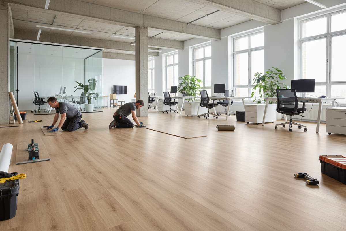 Commercial flooring installation